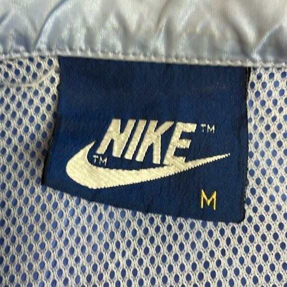 80s Vintage Nike Windbreaker Two Tone Blue Zip up Medium - Picture 4 of 8